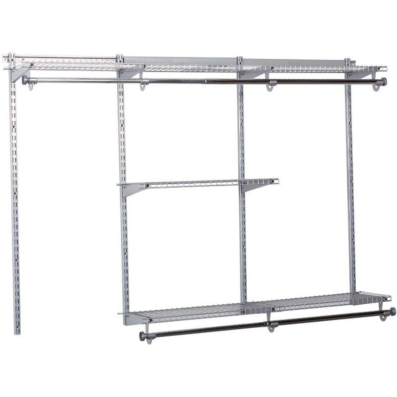 Rubbermaid Adjustable Silver Metal Closet Organizer Kit