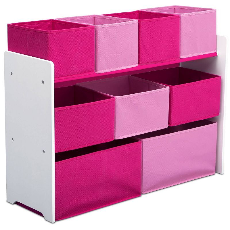 Bianca White and Pink 9-Bin Kids Toy Organizer