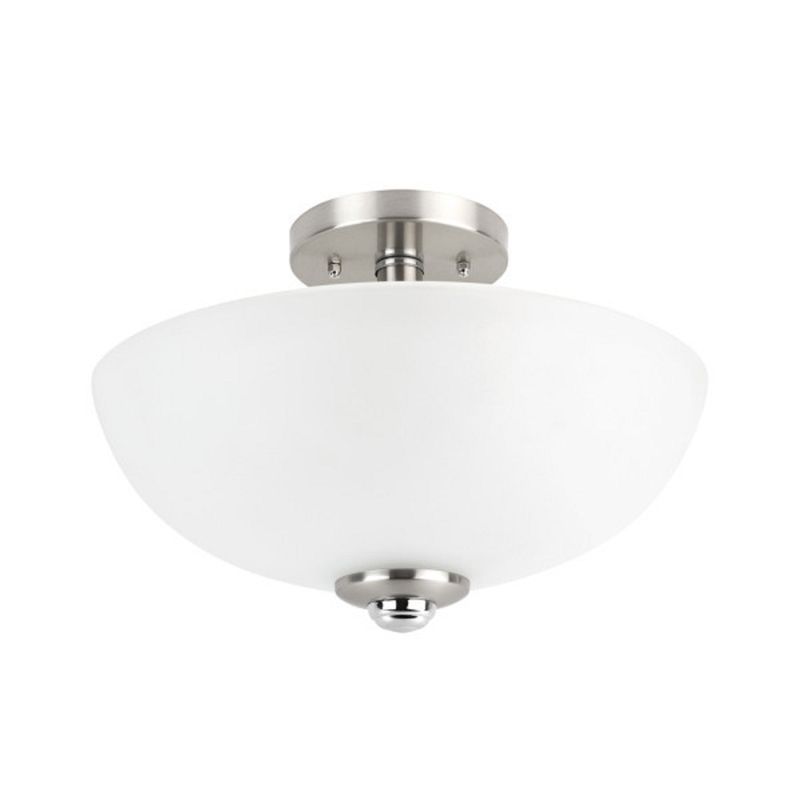 Hudson Contemporary Brushed Nickel & Chrome Globe Ceiling Light