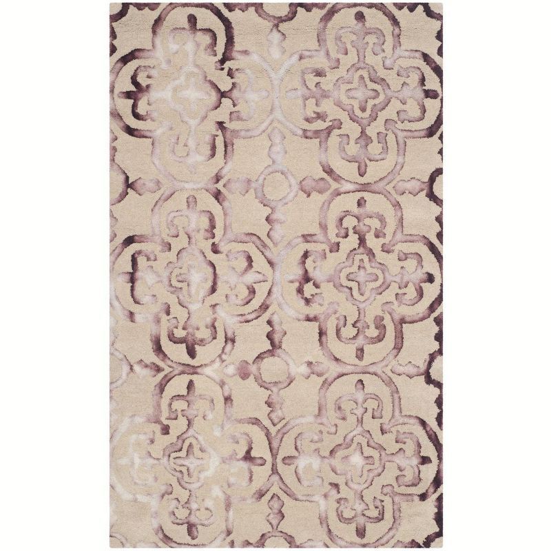 Hand-Tufted Maroon & Beige Wool 3' x 5' Area Rug