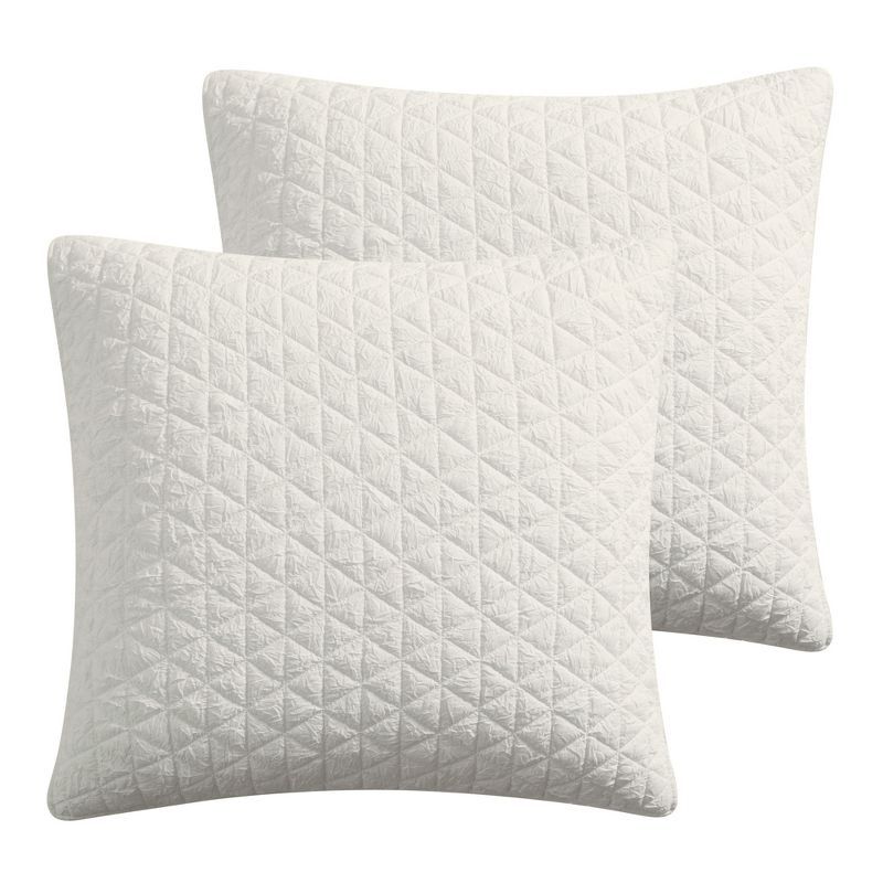 Rowan Cream Quilted Euro Sham Set of 2