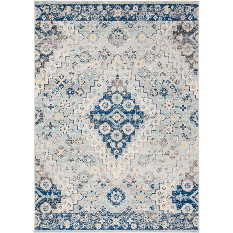 Elegant Metro-Mod Gray Synthetic 5'1" x 7'6" Hand-Knotted Area Rug