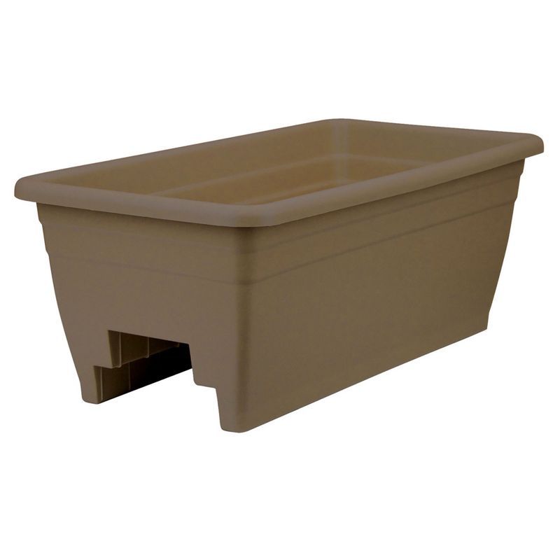 24" Chocolate Plastic Outdoor Deck Planter Box