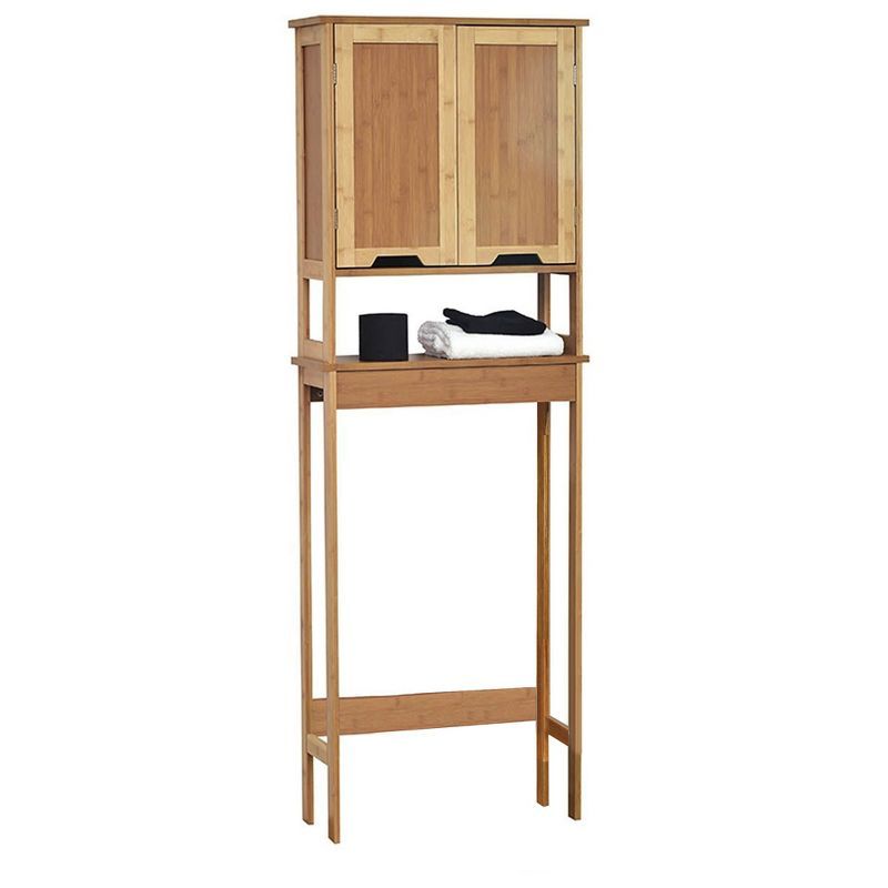 Mahe Bamboo Over-the-Toilet Storage Cabinet with Doors