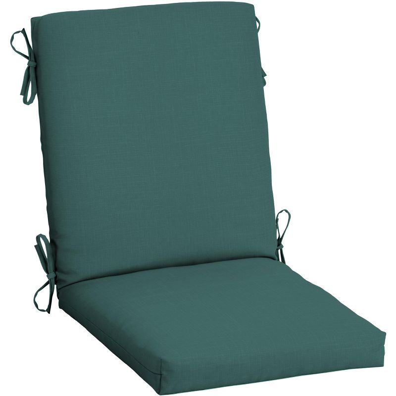 Peacock Blue Polyester Outdoor Dining Chair Cushion 20 x 44