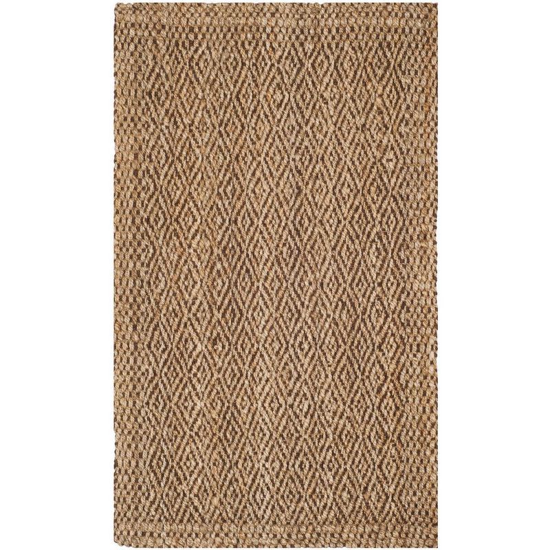 Natural Brown Handwoven Jute 4' x 6' Area Rug