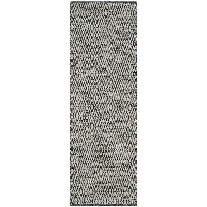 Beige Cotton Flat Woven 27" Reversible Handmade Runner Rug