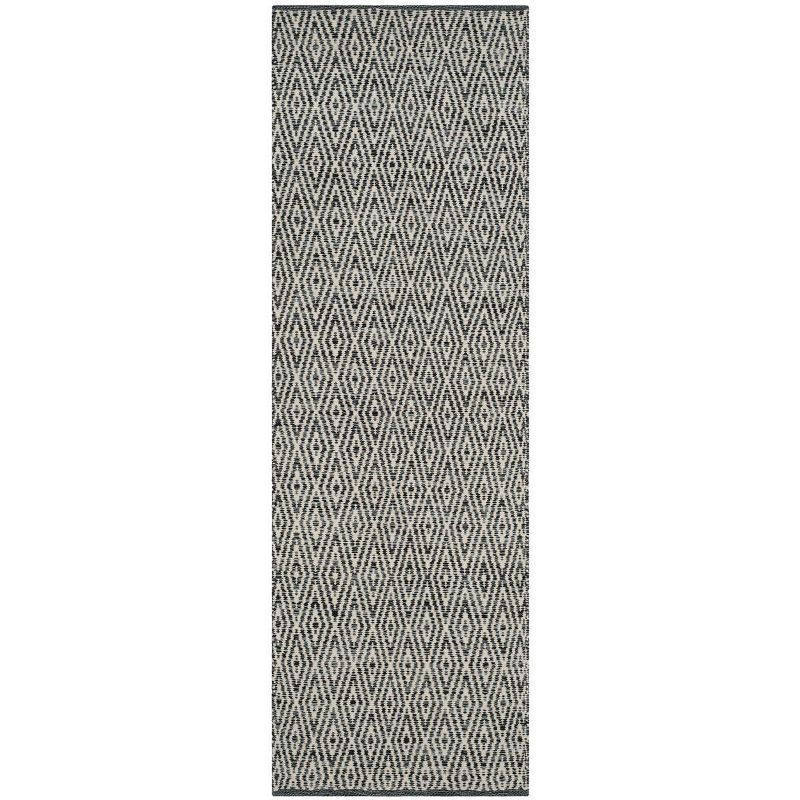 Beige Cotton Flat Woven 27" Reversible Handmade Runner Rug