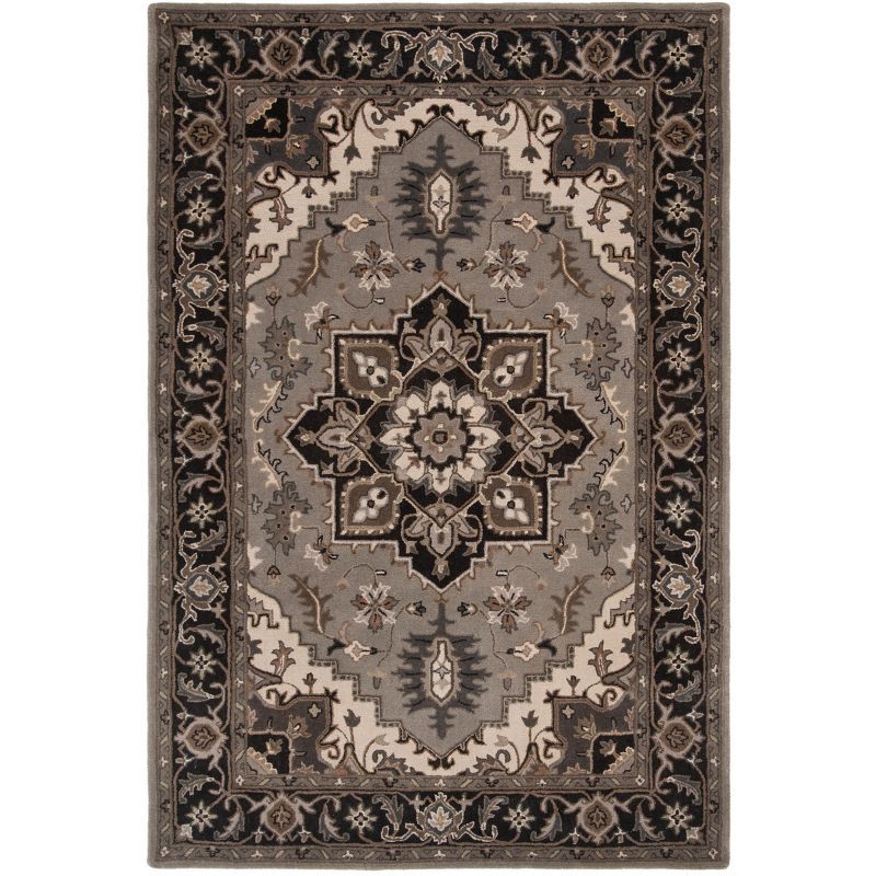 Handmade Tufted Brown Wool and Synthetic Area Rug 6' x 9'