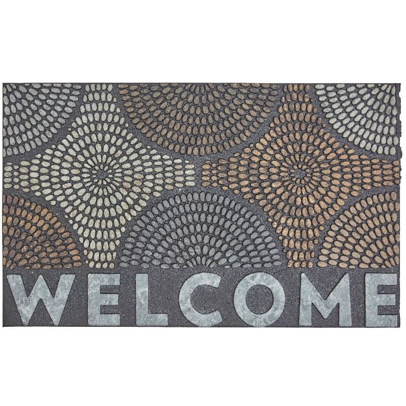 Gray and Charcoal Rubber Welcome Doormat