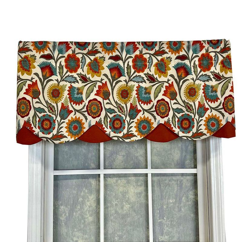 Fiesta Floral Multicolor Cotton Valance with Rod Pocket