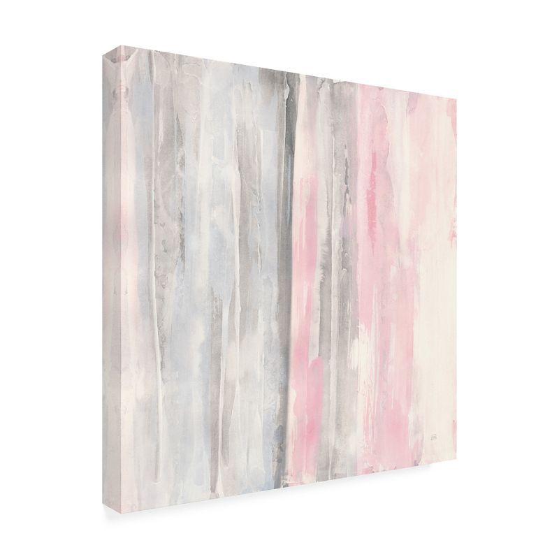 18'' x 18'' Pink and Gray Abstract Canvas Art Print