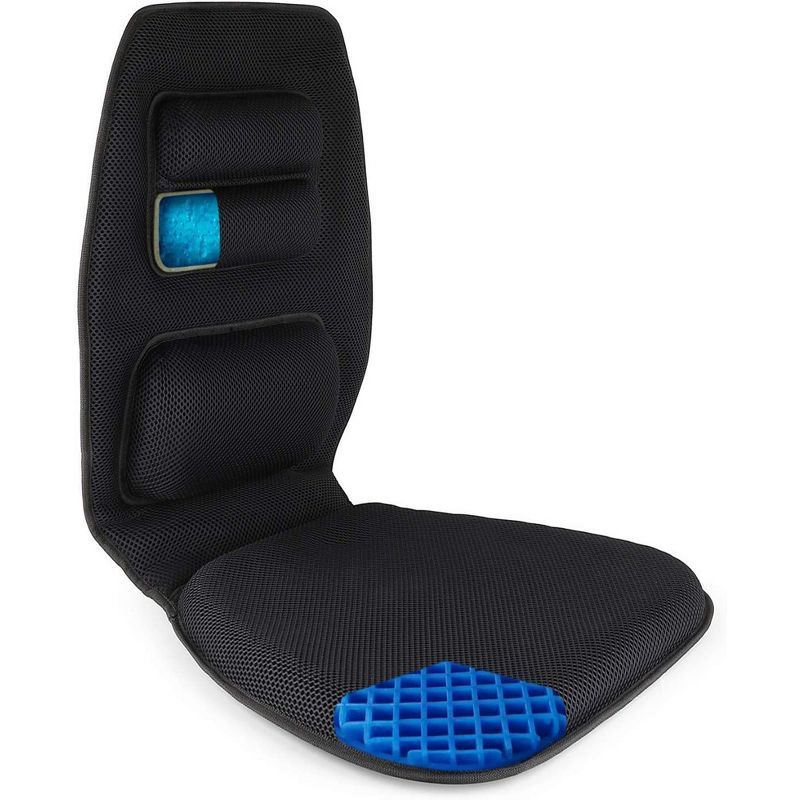 FOMI Black Gel and Foam Seat Cushion with Back Support