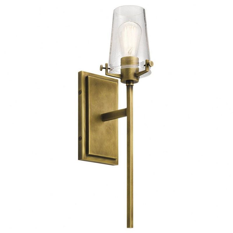 Alton 22" Brass and Clear Glass Wall Sconce