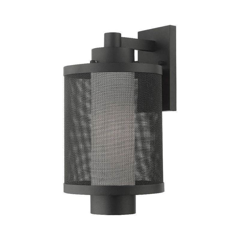 Nottingham Textured Black Stainless Steel Outdoor Wall Lantern