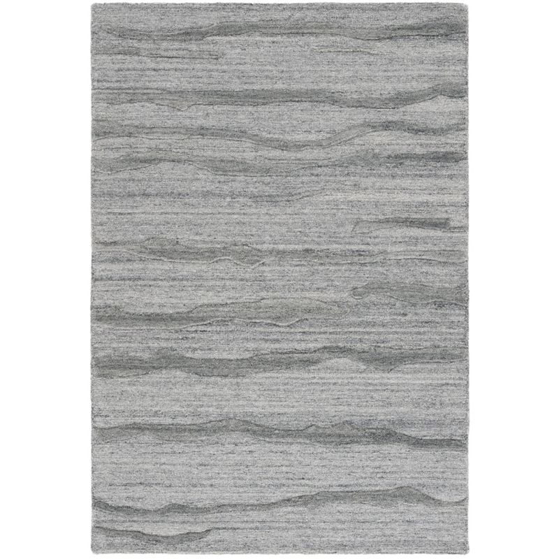 Gray Abstract Handmade Tufted Wool 4' x 6' Rug