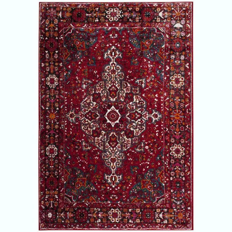 Antique Patina Persian-Styled Red/Multi Area Rug 5'3" x 7'6"