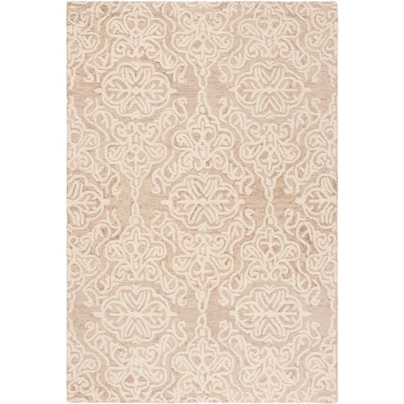 Ivory Floral Hand-Tufted Wool 4' x 6' Area Rug