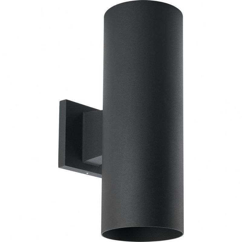 Sleek Black Aluminum 5" Outdoor Up/Down Cylinder Wall Light