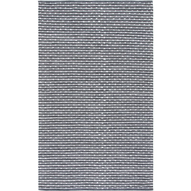 Gray and Ivory Handwoven Cotton Area Rug 4' x 6'