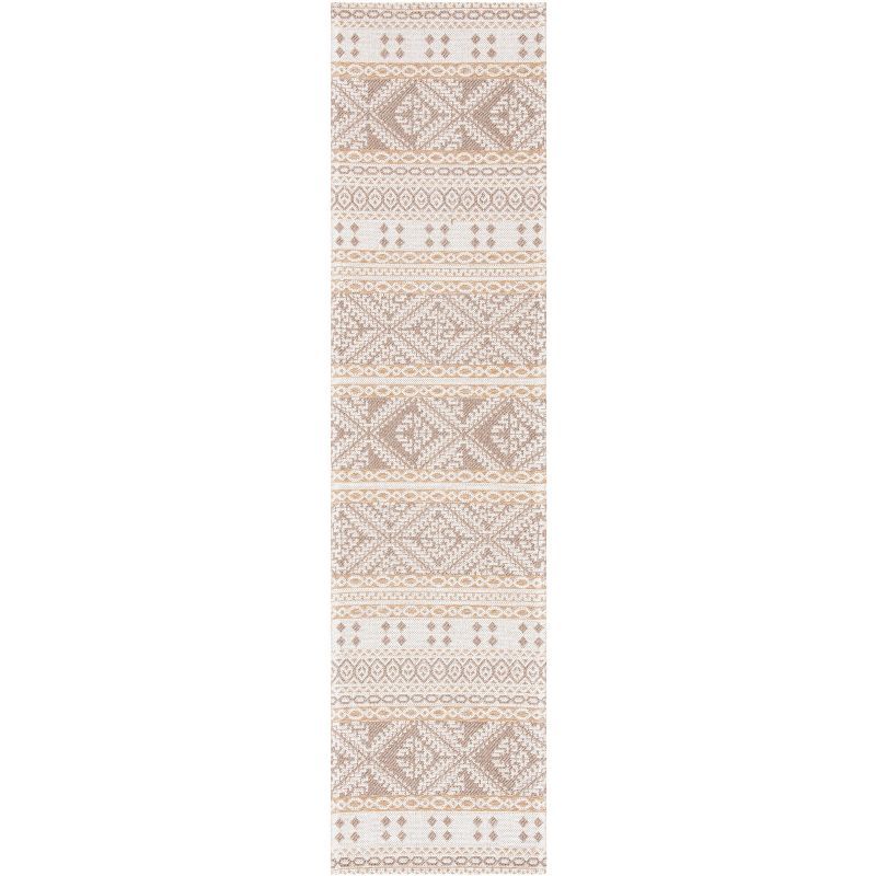 Nomadic Taupe & Cream Flat Woven Viscose Runner Rug - 2' x 8'