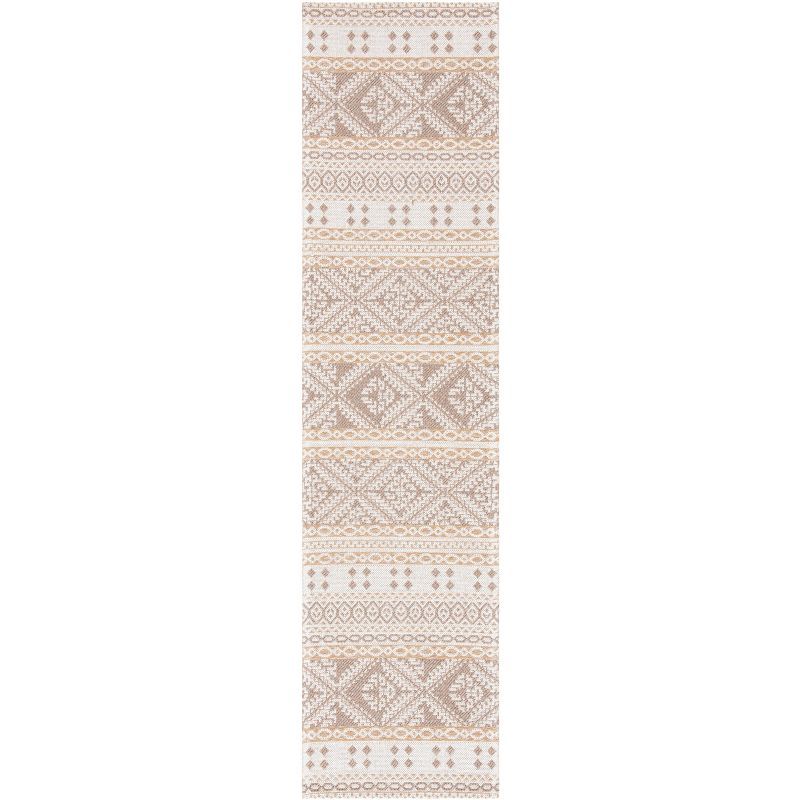 Nomadic Taupe & Cream Flat Woven Viscose Runner Rug - 2' x 8'