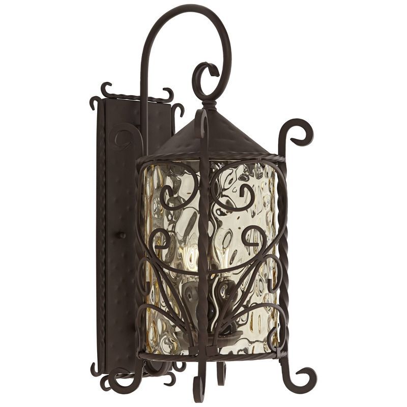 Casa Seville Dark Walnut Iron Scroll 23 3/4" Outdoor Wall Light