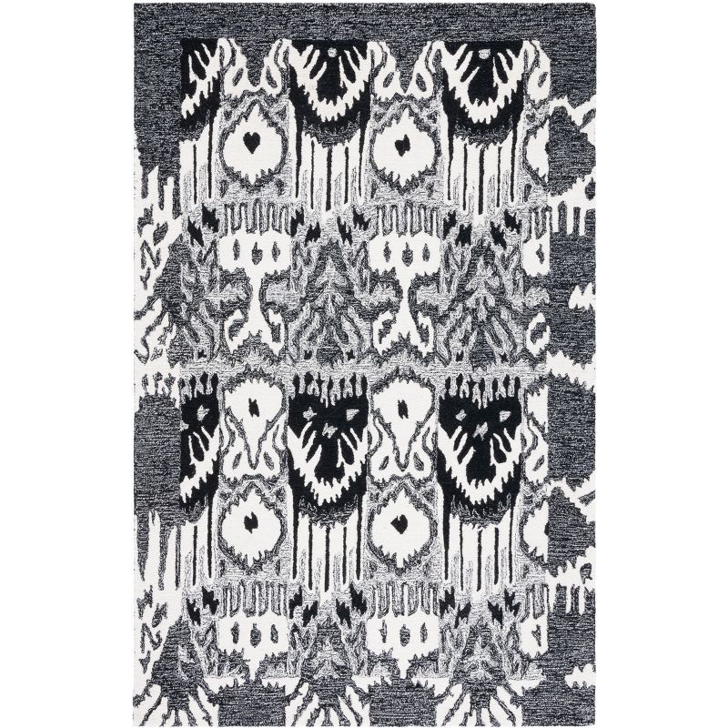 Bohemian Bliss Black & Ivory Hand-Tufted Wool Area Rug 8' x 10'