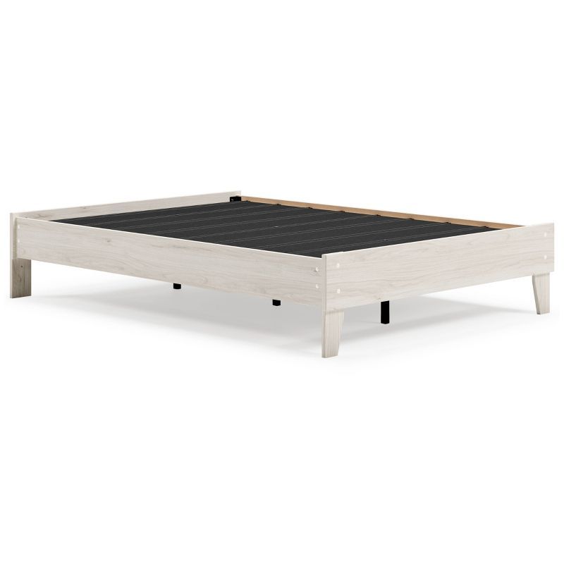 Light Natural Wood Full Platform Bed with Headboard