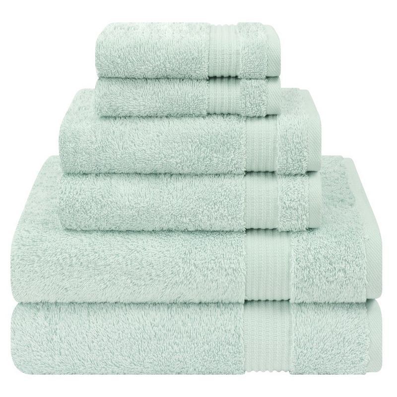 Mint Green Turkish Cotton 6-Piece Bath Towel Set