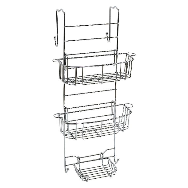 Stainless Steel Over-the-Door Adjustable Shower Caddy with Shelves