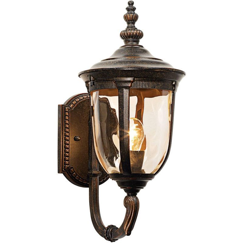 Bellagio Bronze Outdoor Wall Light with Champagne Glass