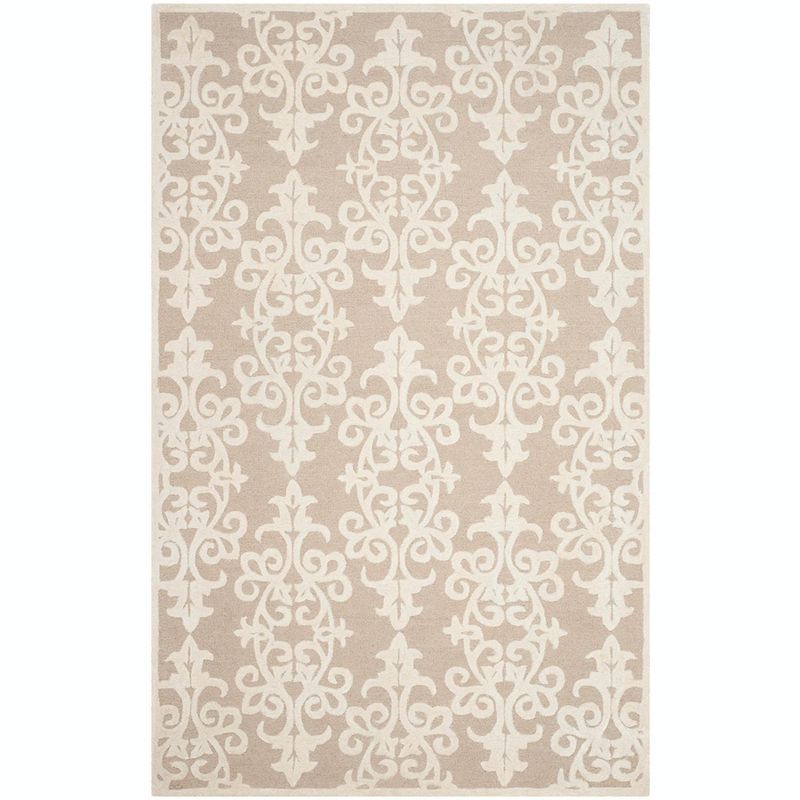 Safavieh Bella Sand/Ivory Hand-Tufted Wool and Viscose 4' x 6' Area Rug