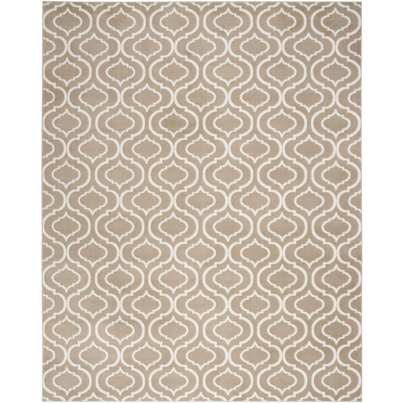 Taupe Synthetic Trellis Rectangular Area Rug 8' x 10'