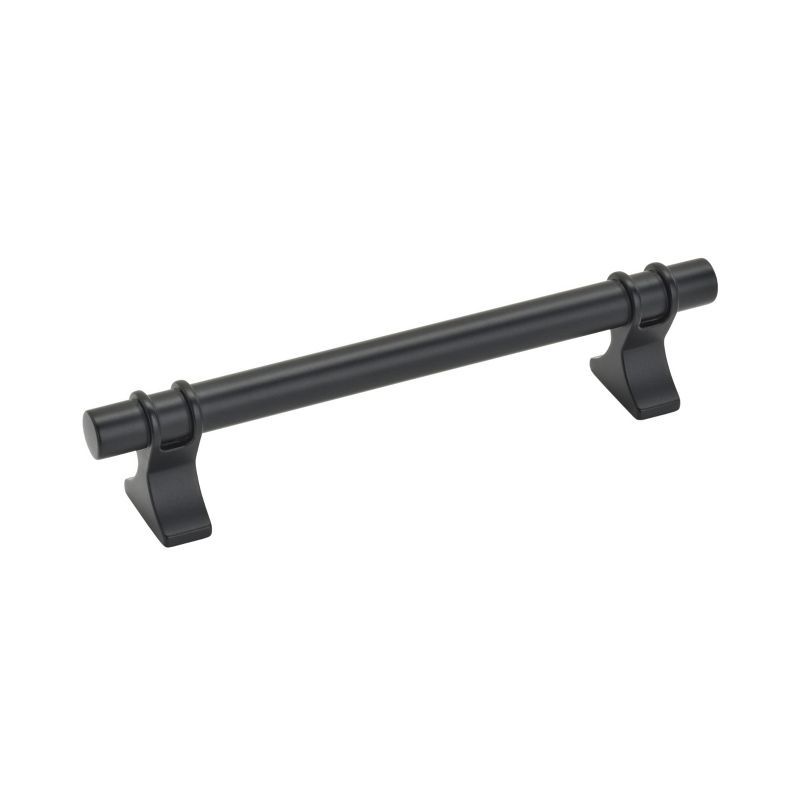 Matte Black Steel Bar Cabinet Pull with Mounting Hardware