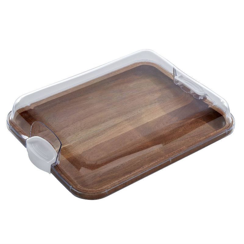 Rectangular White Plastic Charcuterie Board with Lid