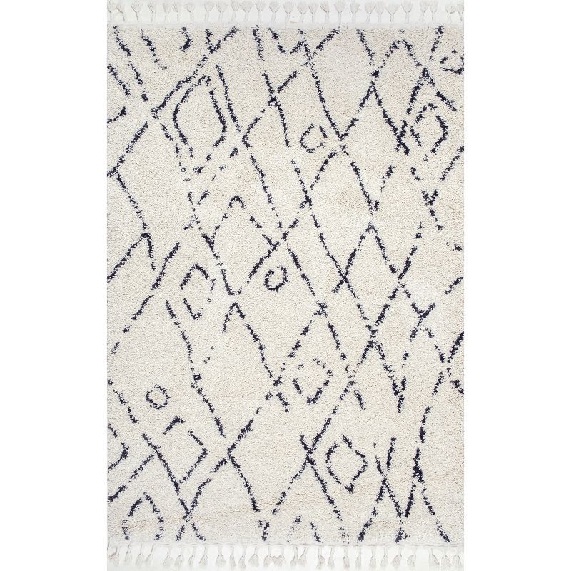 Off-White Braided Synthetic 3' x 5' Reversible Area Rug