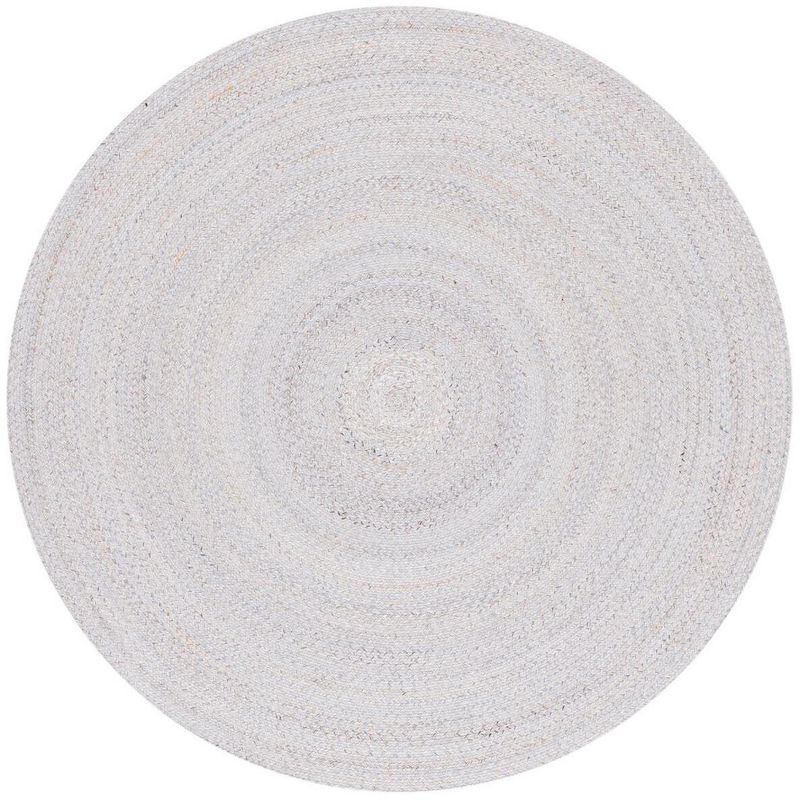 Handwoven Harmony Grey and Yellow Synthetic 5' Round Area Rug