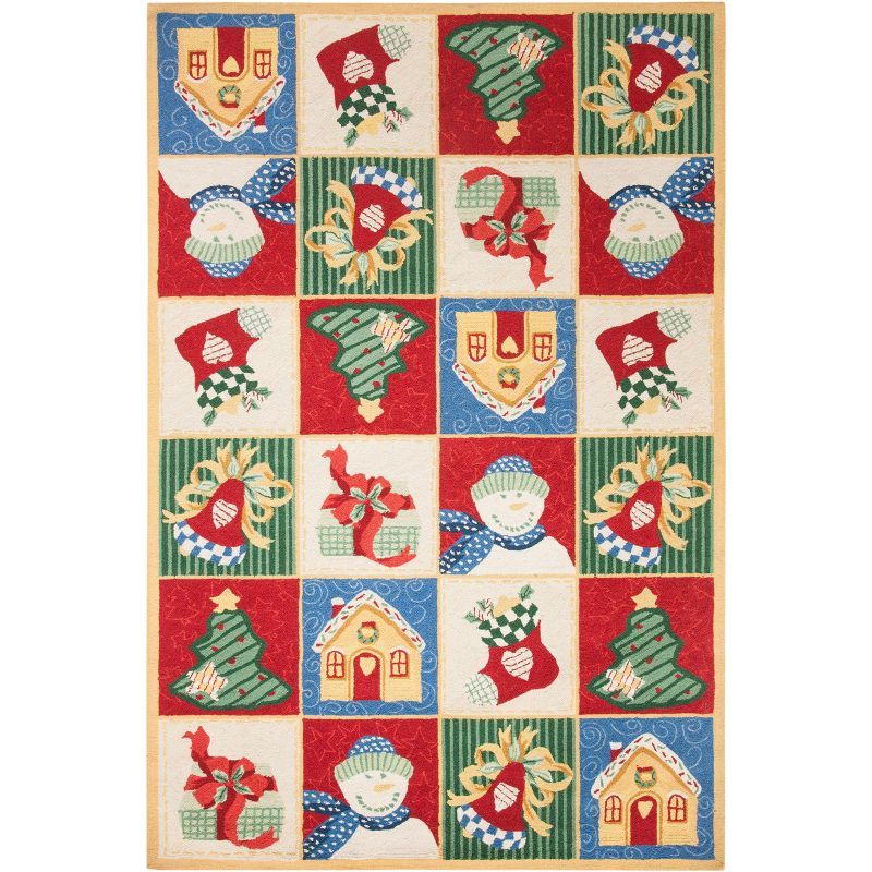 Chelsea 6' x 9' Hand-Hooked Wool Christmas Area Rug