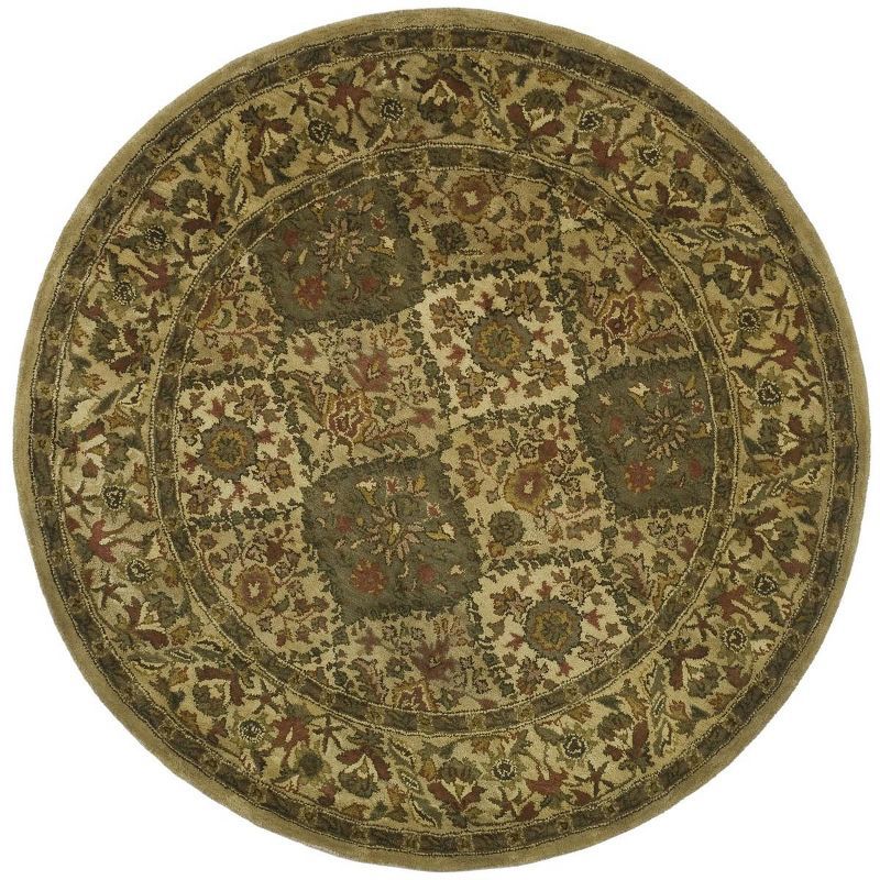 Antiquity Beige Round Hand-Tufted Wool Area Rug