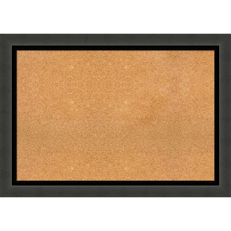 Tuxedo Black Framed Natural Cork Bulletin Board 41" x 29"