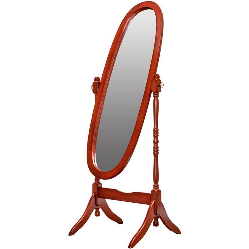 Cherry Oval Full Length Freestanding Wood Cheval Mirror