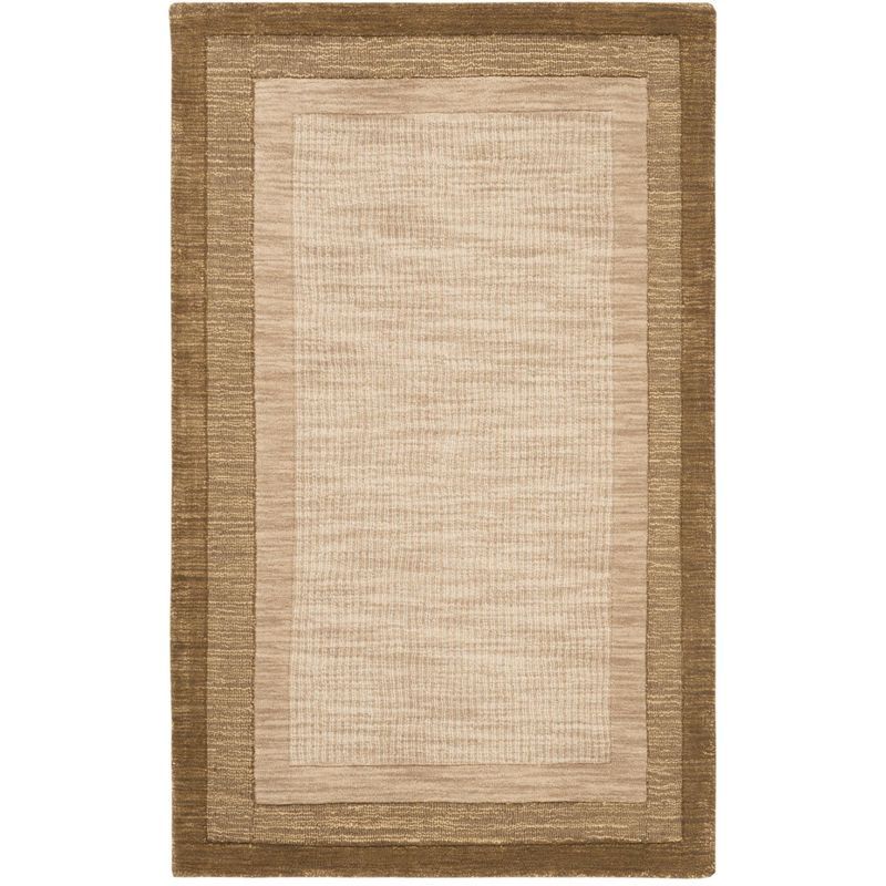 Beige and Brown Hand-Tufted Wool 4' x 6' Area Rug