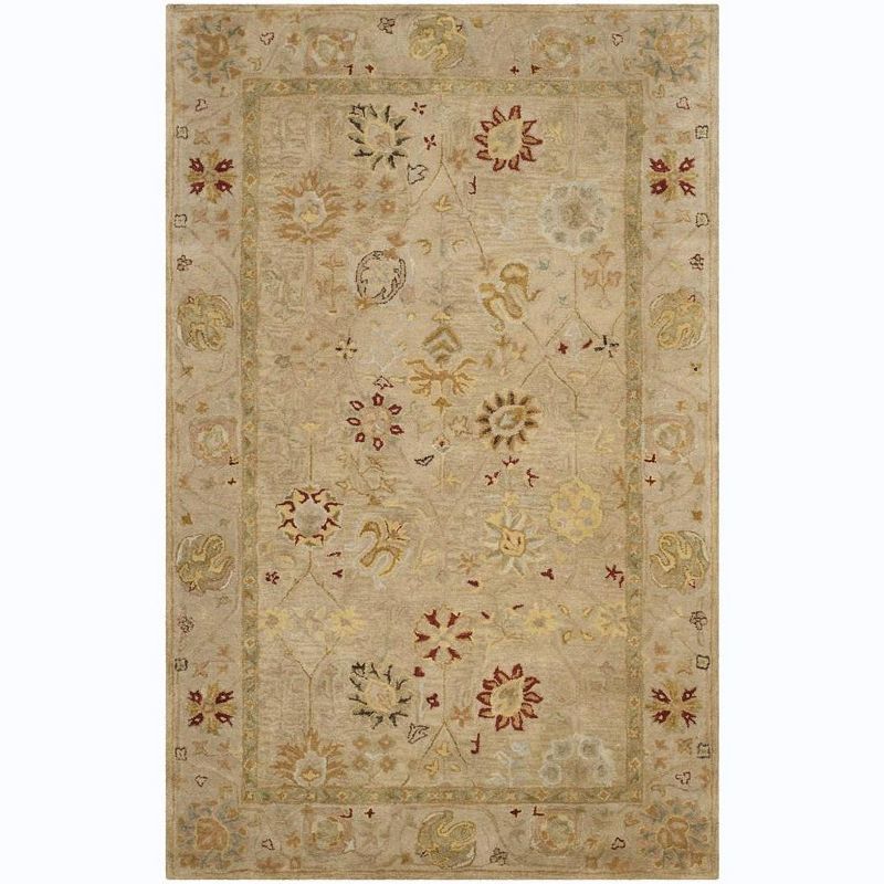 Antiquity Taupe Beige Hand-Tufted Wool 5' x 8' Area Rug