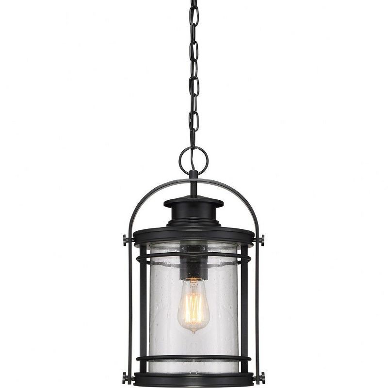 Mystic Black Glass Mini Pendant Light with Brushed Nickel Accents