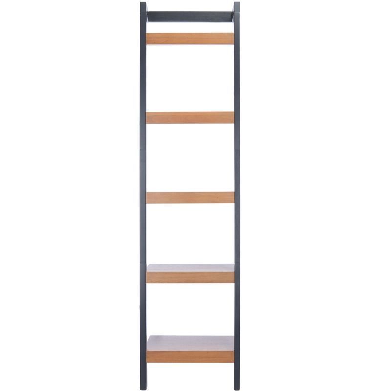 Natural Charcoal Mahogany 5-Tier Leaning Etagere