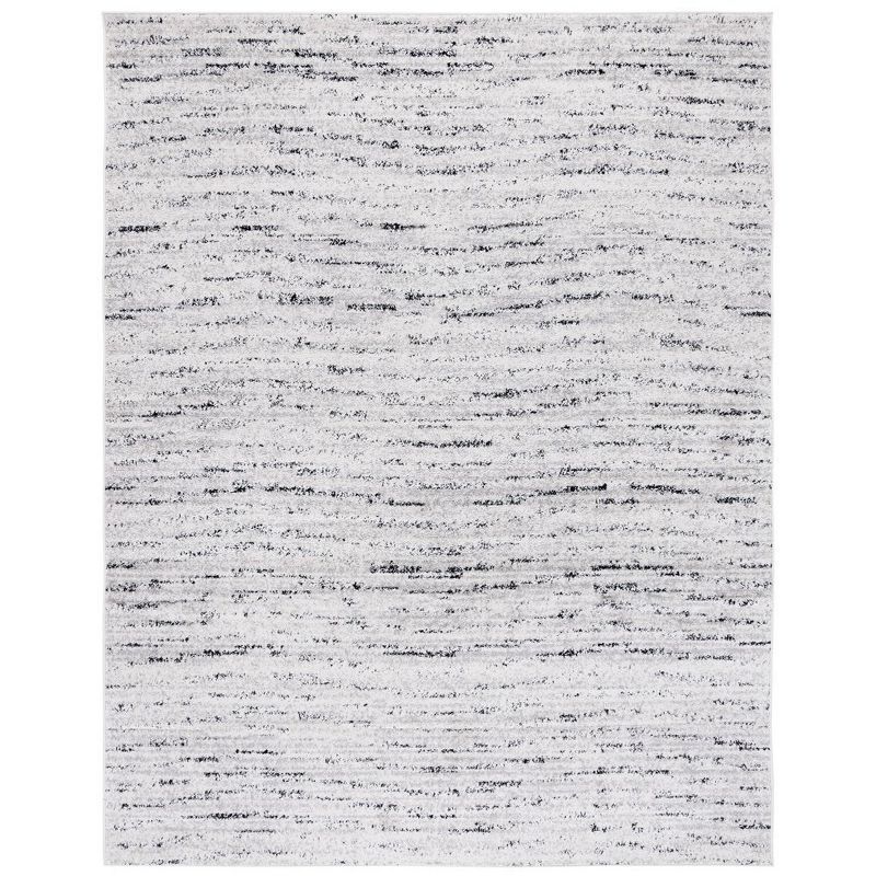 Ivory and Silver 8' x 10' Reversible Rectangular Area Rug