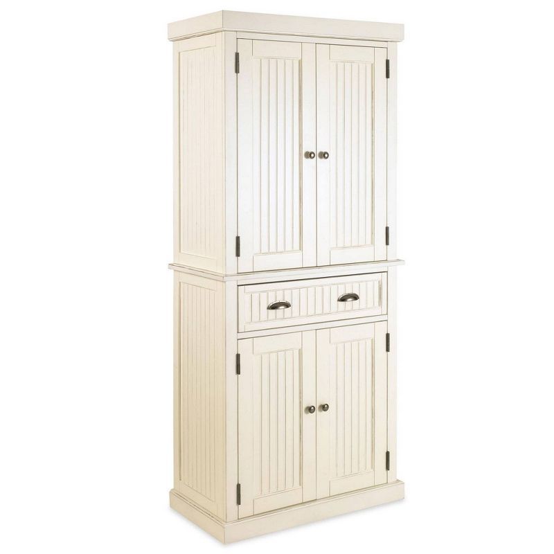 Nantucket Distressed White Wood Kitchen Pantry