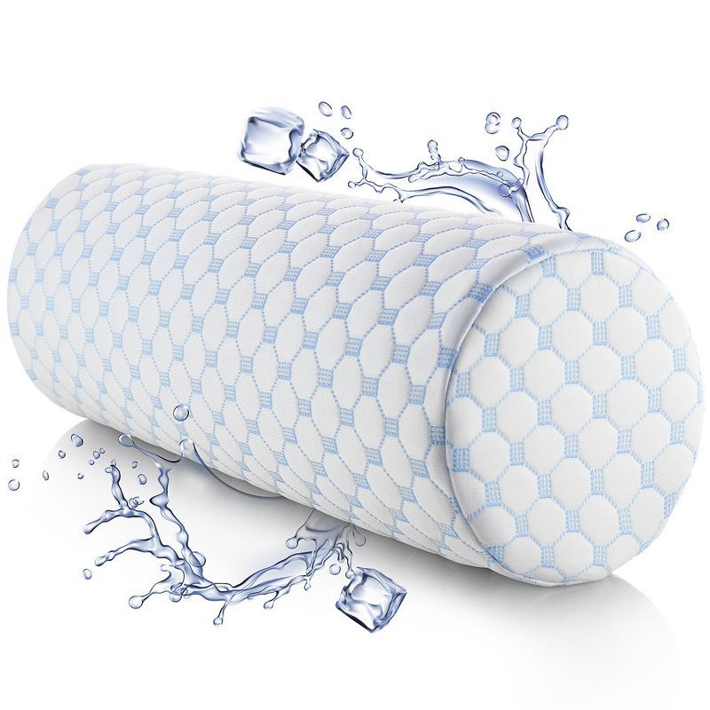 Nestl Firm Memory Foam Neck Roll Pillow with Cooling Cover