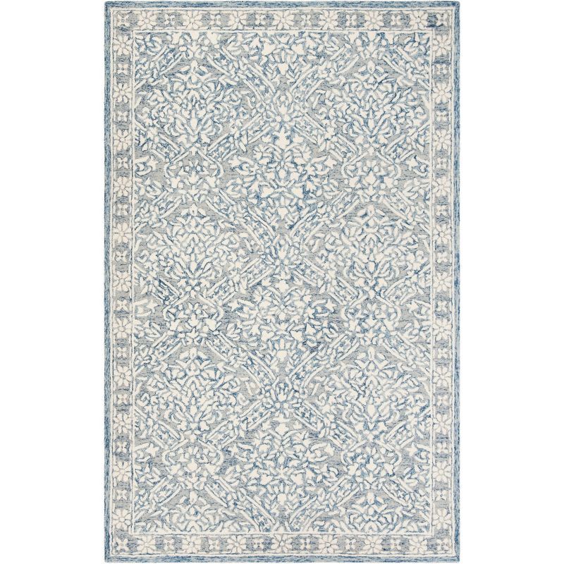 Elegant Ivory Tufted Wool Accent Rug 30" Handmade Transitional Decor